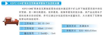 KDP21GW排渣放水器，正壓放水器，井下防爆放水器，三正放水器